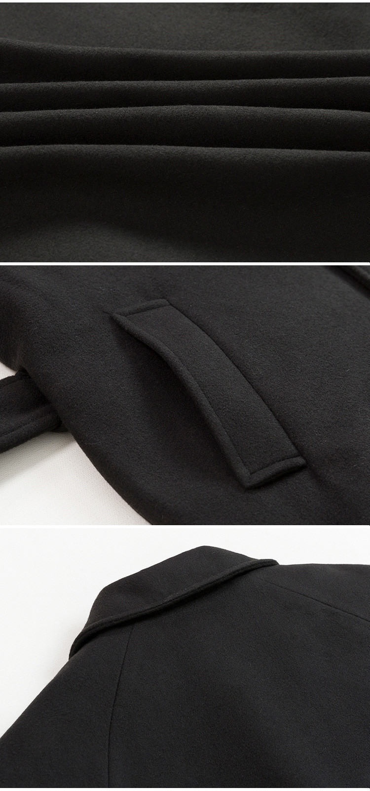 boy Boy Boy Winter Wool Korean Version Fashion Turn-Down Collar Thickened Woolen Jacket Men's Mid-Length Trench Coat_voghion.com