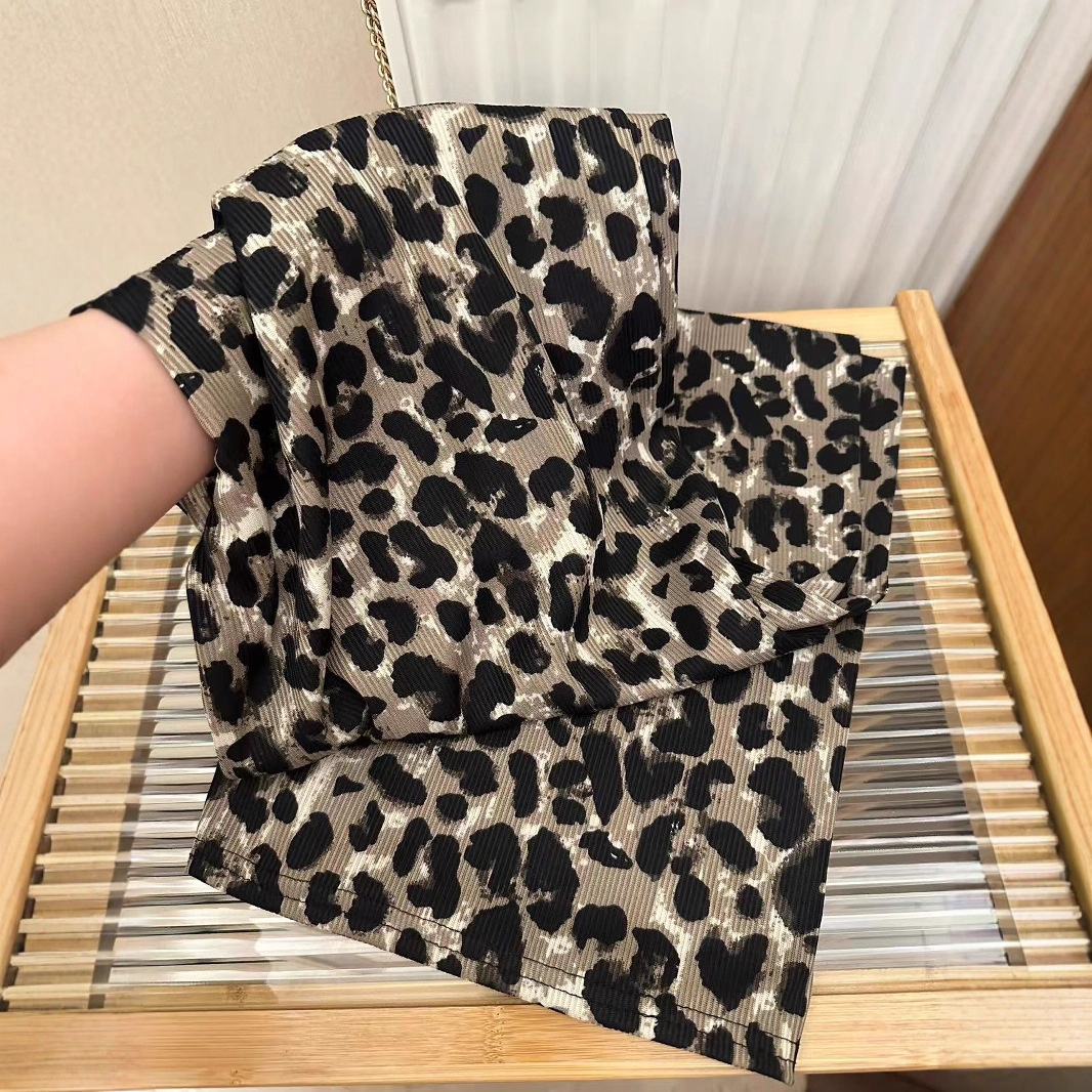 girl Pink Leopard Print Cool Summer New Printed Wide-Leg For Women High Waist Thin Loose Draped Floor-Length Walking Pants_voghion.com