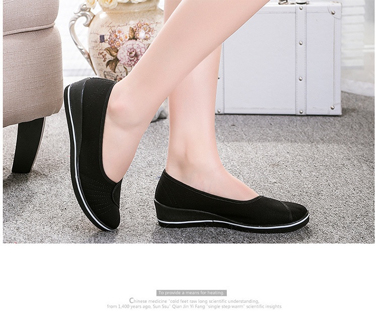 ShoeGlobe Low-Cut White Nurse Flat Wedge Soft Sole Canvas For Women Hotel Hospital Beauty Salon Work Shoes Wholesale_voghion.com