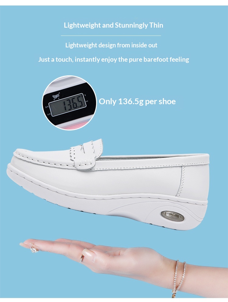 ShoeGlobe Damen-Sneaker „Nurse“ aus echtem Leder, gepolstert, weich, atmungsaktiv, rutschfest, mit Fleece-Futter und dicker Sohle – ideal für Herbst und Winter. Warm und bequem._voghion.com