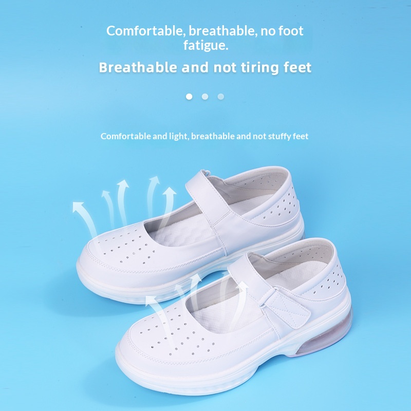 ShoeGlobe Cushion Nurse Shoes für Damen, weiche Sohle, atmungsaktiv, bequem, rutschfest, geruchshemmend, flach, mit Höhenvergrößerung_voghion.com