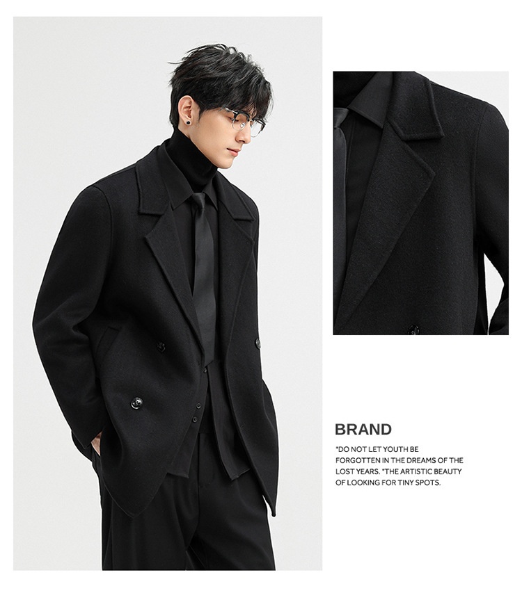 boy Boy Boy 2025 Autumn Winter Double-Sided Wool Men's Jacket New High-End Casual Short Coat Double-Breasted Down Liner_voghion.com