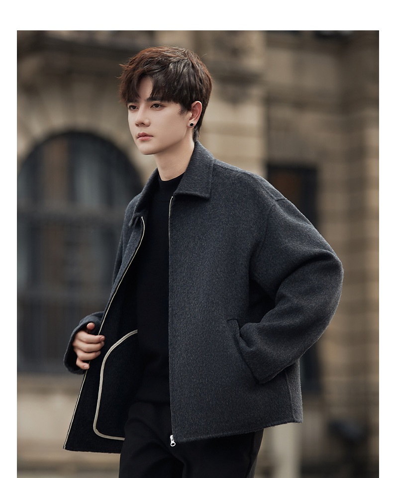 boy Boy Boy Men Autumn Winter New Korean Style Trendy Short High-End Wool Men's Jacket Top Coat_voghion.com