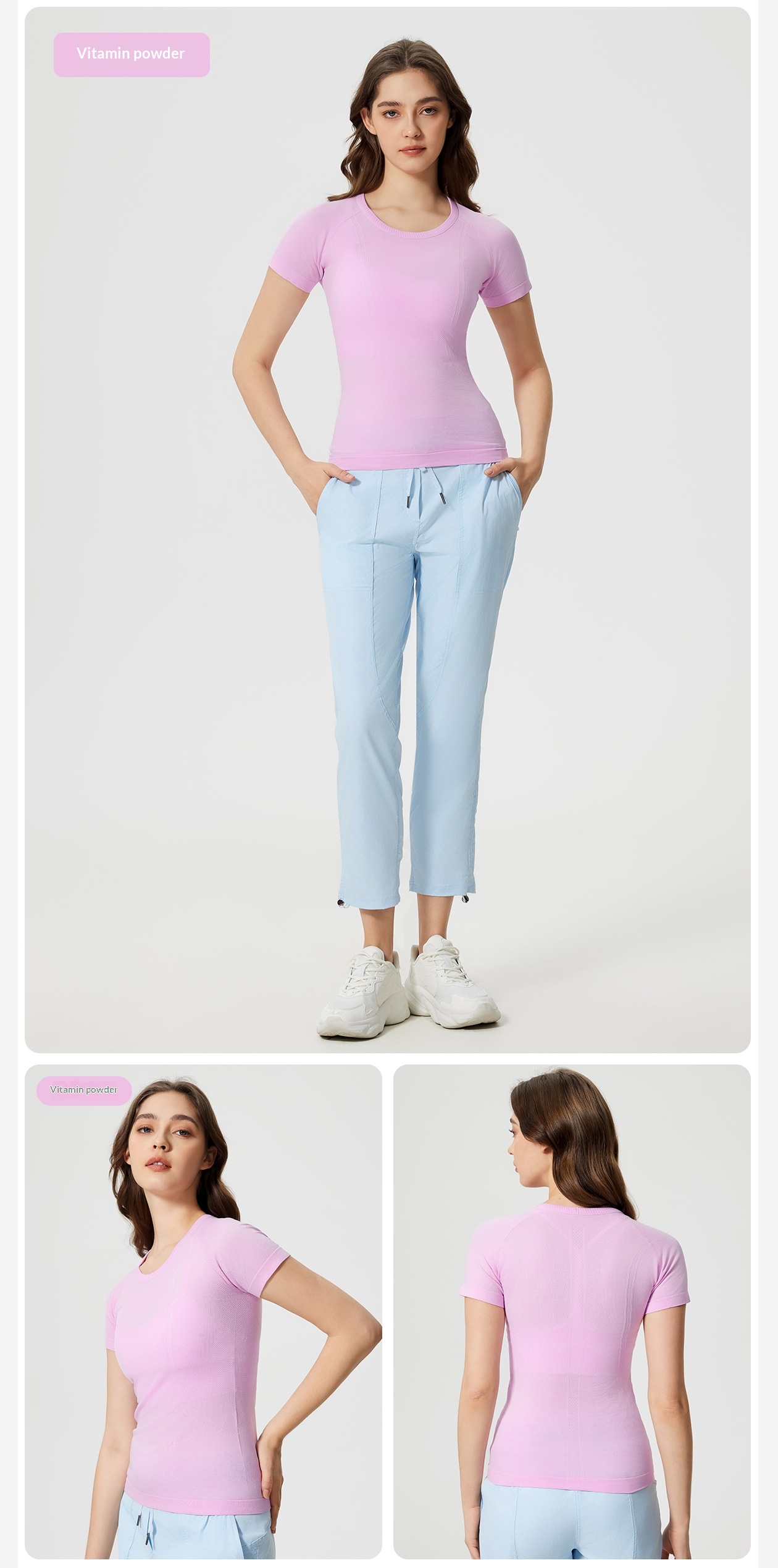 ChicShe Spring Summer New Women's Round Neck Sports T-Shirt Running Fitness Top Slim Fit Breathable Yoga Short Sleeve S2067_voghion.com