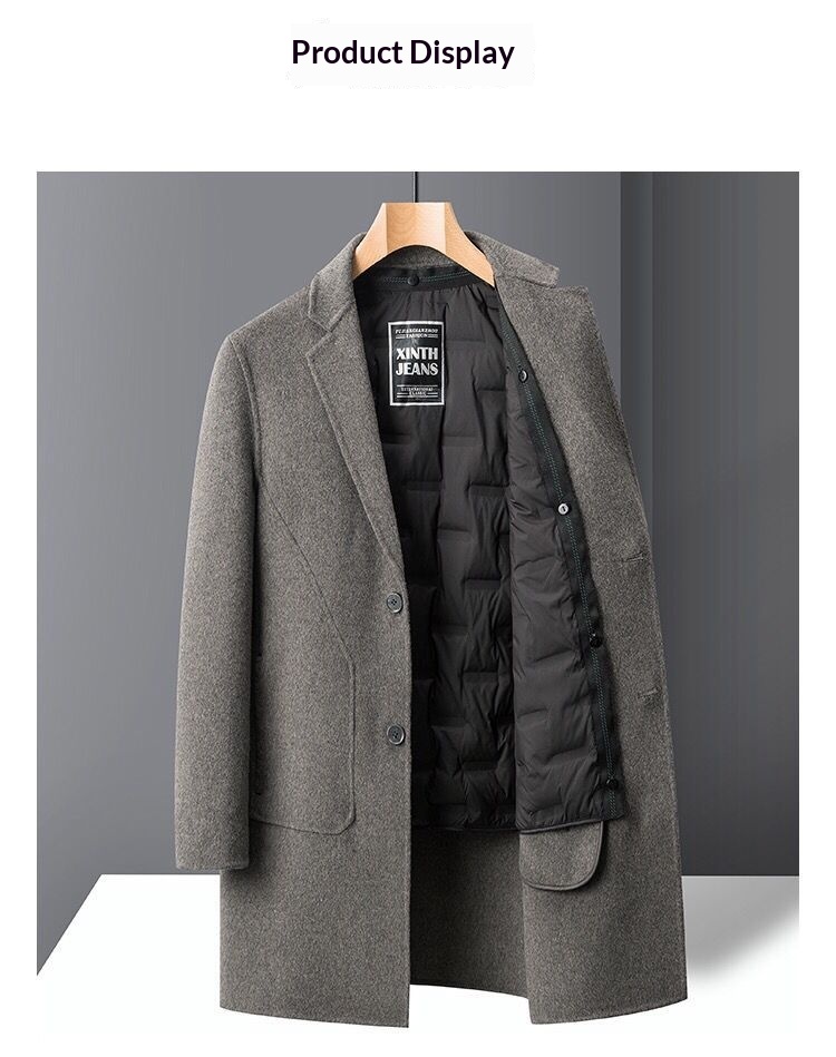 boy Boy Boy Double-Sided Wool Men's Mid-Length Autumn Winter Casual Thickened Suit Woolen Jacket New Style Trench Coat_voghion.com