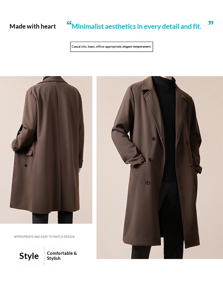 boy Boy Boy Thickened Overcoat Men's Winter Style Mid-Length Korean Version Double-Breasted Woolen Trench Coat_voghion.com