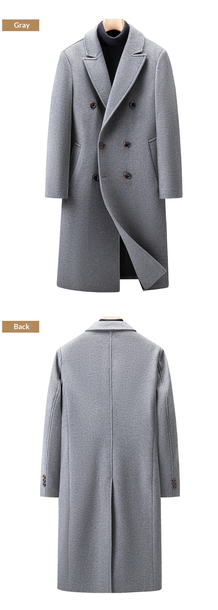 boy Boy Boy Cross-Border Autumn Winter New Double-Breasted Over-the-Knee Long Men's Thickened Wool Trench Coat Woolen Jacket_voghion.com