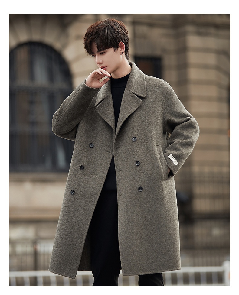boy Boy Boy 2025 Autumn Winter New Men Mid-Length Over-the-Knee Sheep Wool Woolen Trench Coat Korean Style Trendy_voghion.com