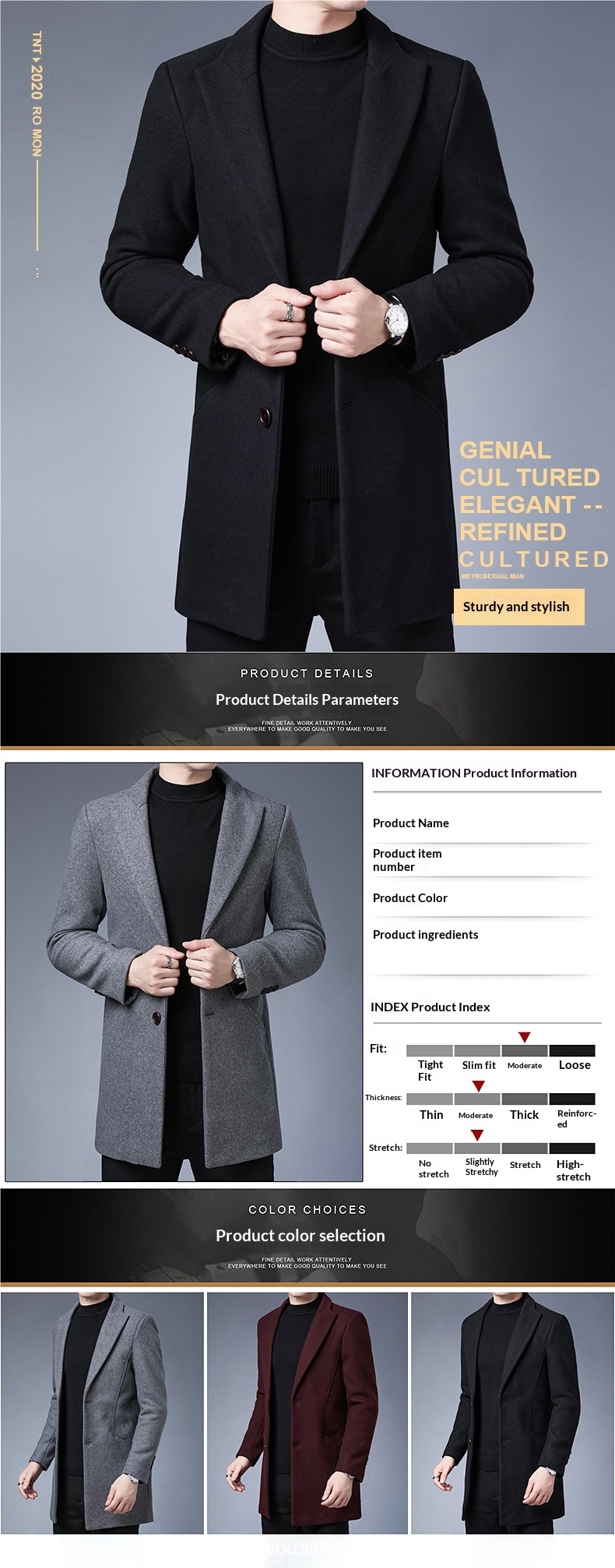 boy Boy Boy Cross-Border Winter New Mid-Length Thickened Wool Cashmere Trench Coat For Young And Middle-Aged Men 3S_voghion.com