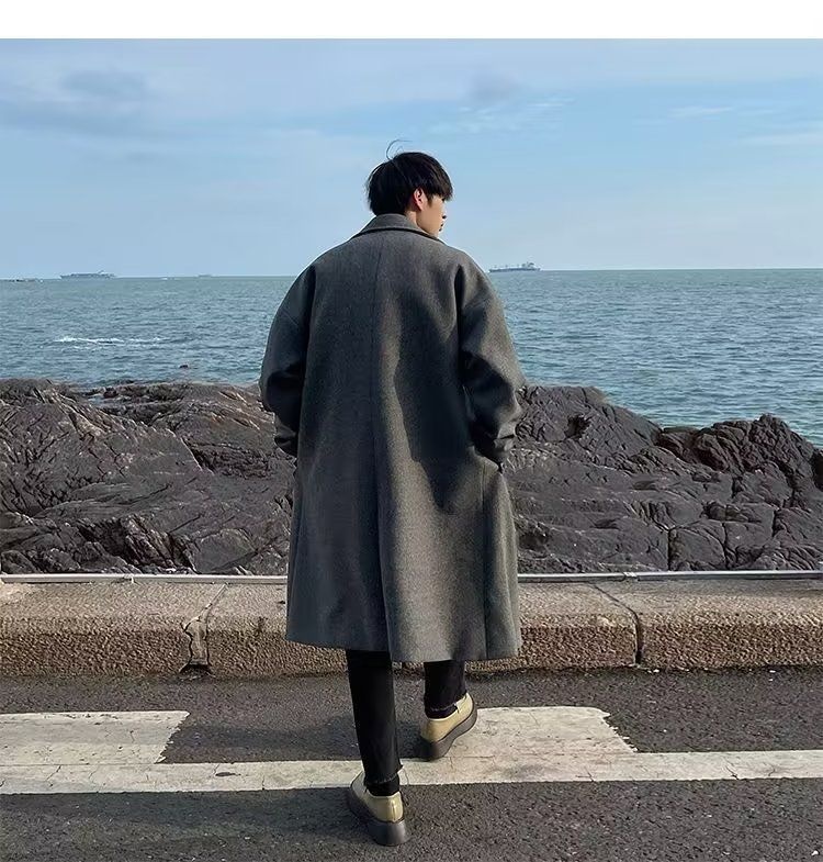 boy Boy Boy Men's Wool Autumn Winter High School Style Trench Coat Mid-Length Suit Versatile Jacket Outdoor Cool And Handsome_voghion.com