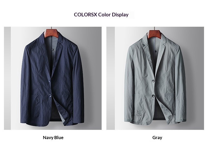 Giacca casual monopetto con protezione solare, tinta unita, leggera, da uomo, modello BOY BOY, primavera estate 2025_voghion.com