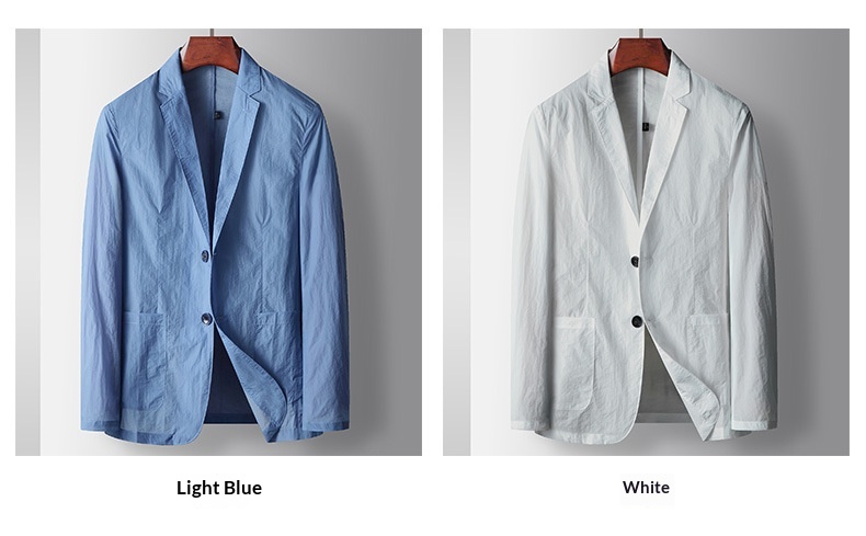 Giacca casual monopetto con protezione solare, tinta unita, leggera, da uomo, modello BOY BOY, primavera estate 2025_voghion.com