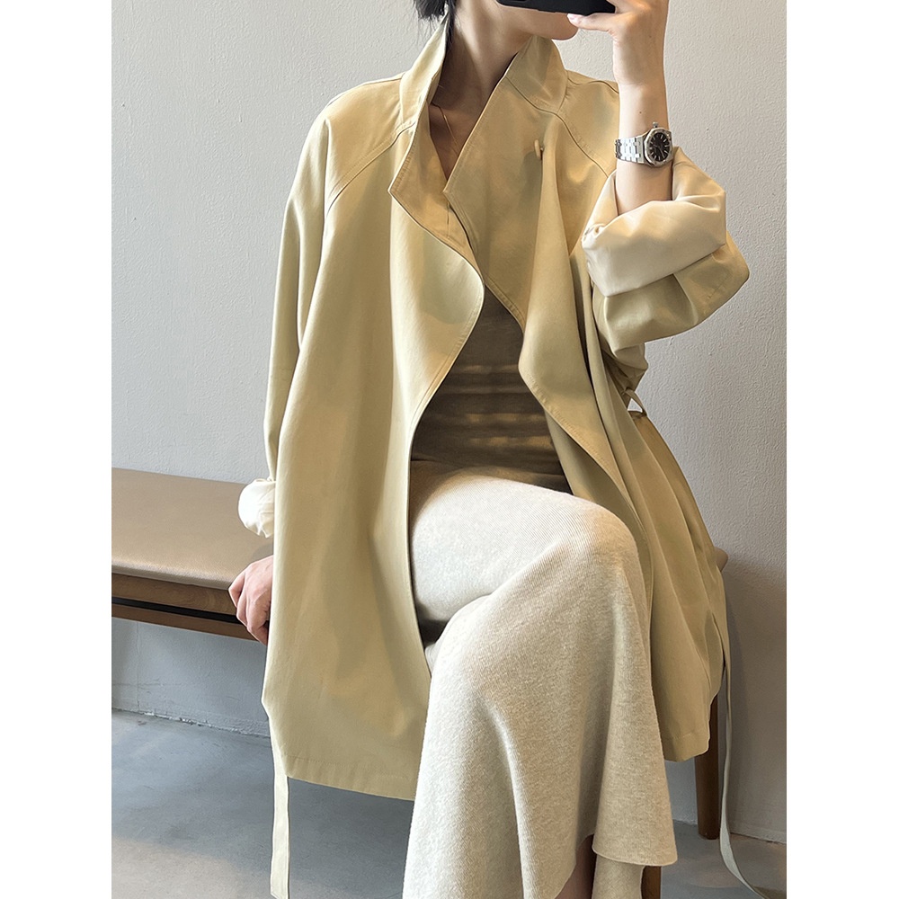Women's Clothing Women's Clothing Women's Clothing Women's Clothing Yanshuang French Retro Style Mid-Length Trench Coat_voghion.com