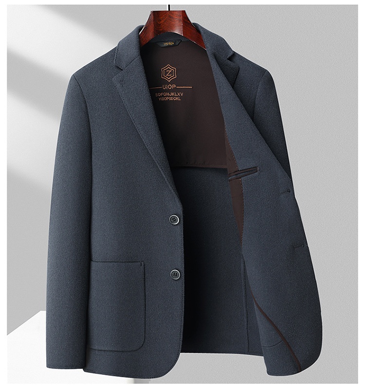 boy Boy Boy High-End 100% Pure Wool Double-Sided Woolen Men's Autumn And Winter New Suit Business Casual Solid Color Jacket_voghion.com