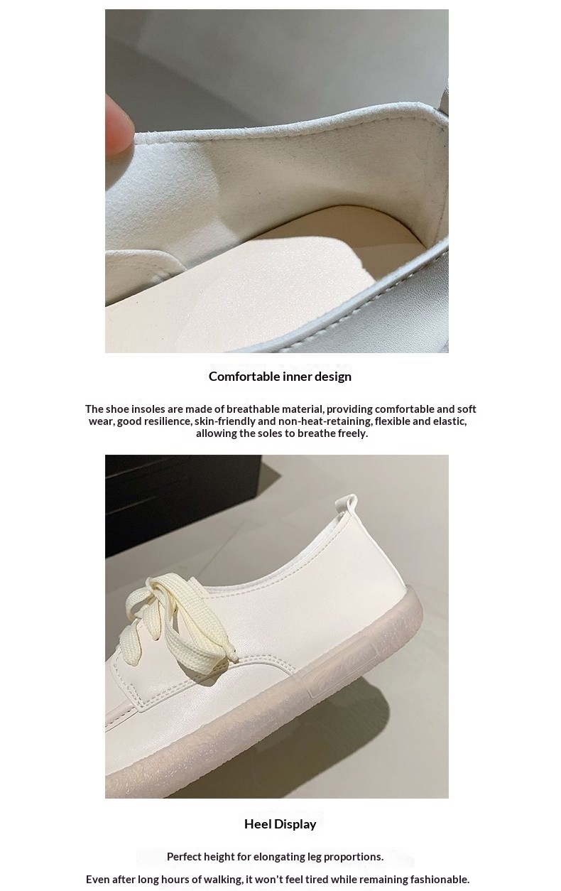 ShoeGlobe Damen-Lederschuhe mit weicher Sohle, klein, Frühjahr/Herbst 2025, flach, rutschfest, weiß, bequem, für Arbeit, Pflege, Einzelschuhe_voghion.com