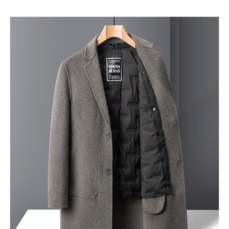 boy Boy Boy Double-Sided Wool Men's Mid-Length Autumn Winter Casual Thickened Suit Woolen Jacket New Style Trench Coat_voghion.com
