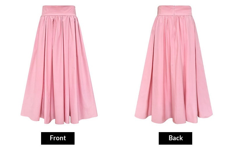 ChicShe Luxi 2025 Autumn New French Style High-End Pink Half Large Hem A-Line Pleated Skirt 73212_voghion.com