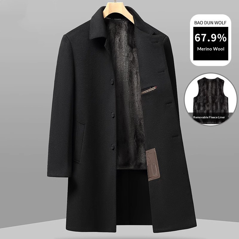 boy Boy Boy Plus Size Coat Men, Mid-Length, Winter Thickened Wool Double-Sided Woolen Coat, Oversized For Big And Tall Men_voghion.com