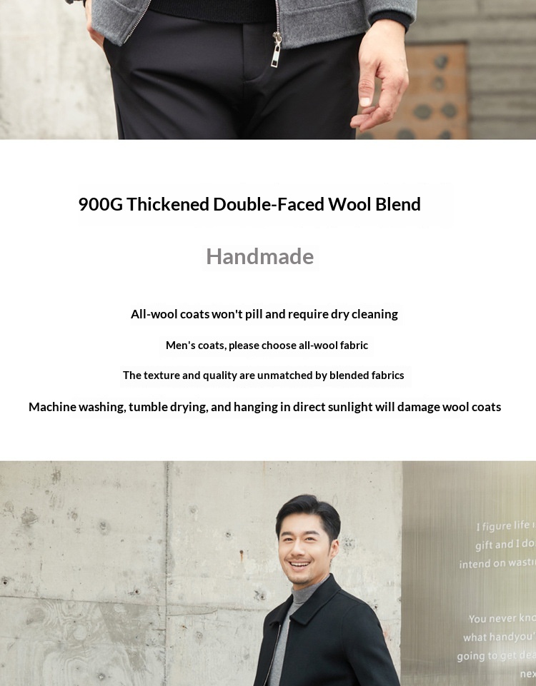 boy Boy Boy 2021 New Winter Coat Men's Turn-Down Collar Short Middle-Aged Double-Sided Wool Jacket_voghion.com