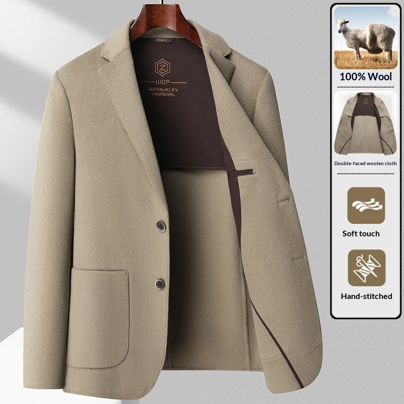 boy Boy Boy High-End 100% Pure Wool Double-Sided Woolen Men's Autumn And Winter New Suit Business Casual Solid Color Jacket_voghion.com