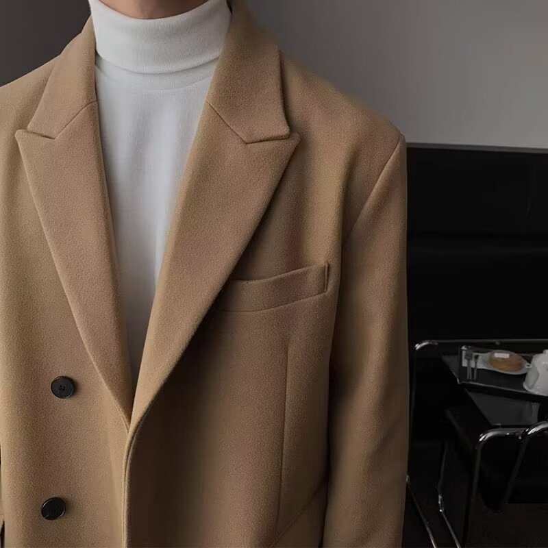 boy Boy Boy Autumn Winter Trench Men's Wool Overcoat Knee-Length Padded Jacket Coat 2024_voghion.com