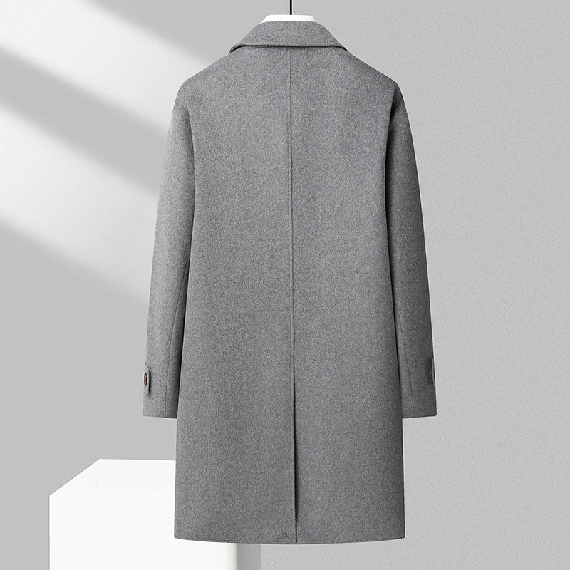 boy Boy Boy Autumn Winter New Men's Wool Coat With Cotton Padding, Thickened Trench Coat, Double-Breasted Long Fashionable Woolen_voghion.com