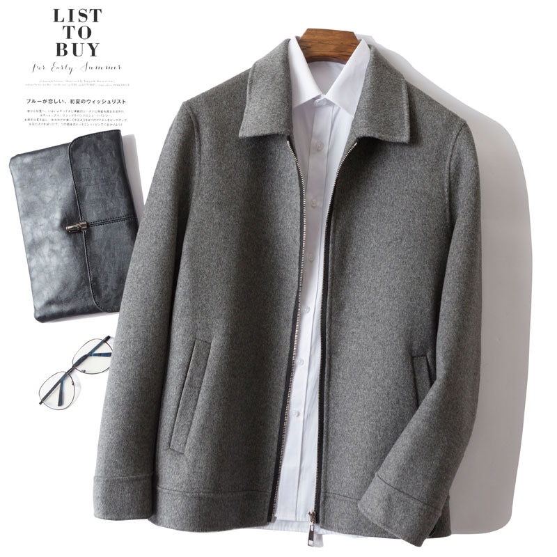 boy Boy Boy 2021 New Winter Coat Men's Turn-Down Collar Short Middle-Aged Double-Sided Wool Jacket_voghion.com