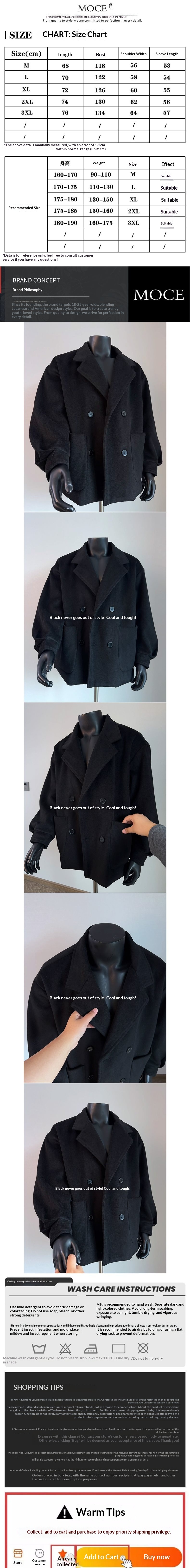 boy Boy Boy Black Short Lapel Coat For Men, Autumn And Winter Alpaca Wool Trench Coat, Fleece-Lined Thickened Blazer_voghion.com