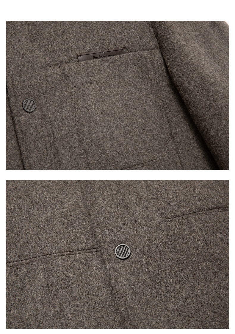 Manteau Boy Boy 100% laine double face Automne-Hiver 2025, nouveau manteau épais en duvet pour homme, vêtement de travail décontracté_voghion.com