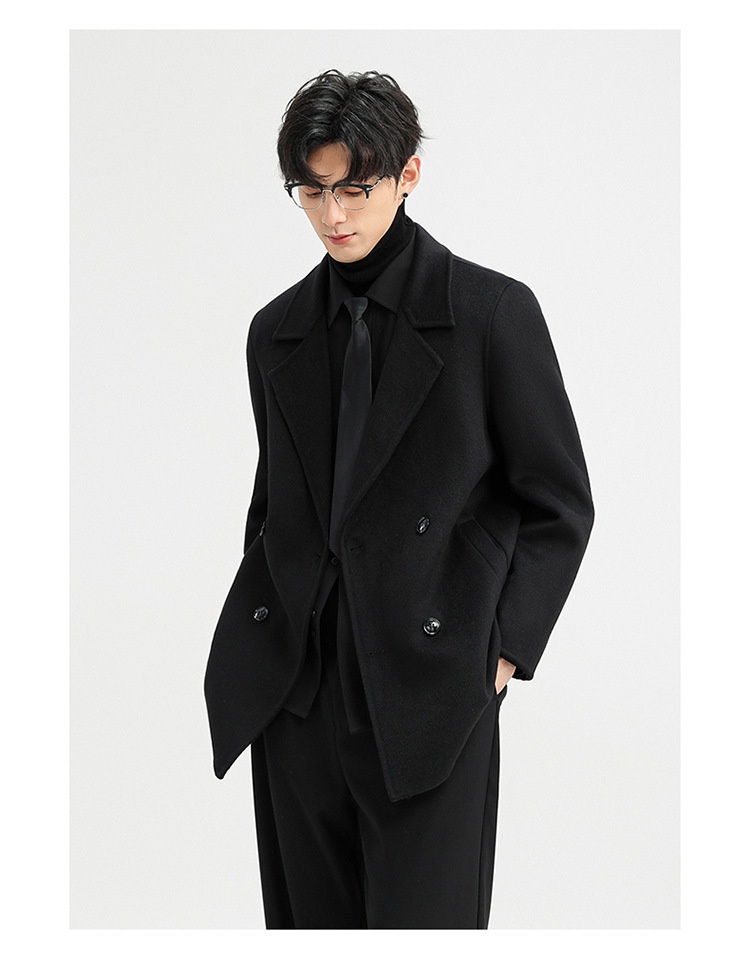 boy Boy Boy 2025 Autumn Winter Double-Sided Wool Men's Jacket New High-End Casual Short Coat Double-Breasted Down Liner_voghion.com