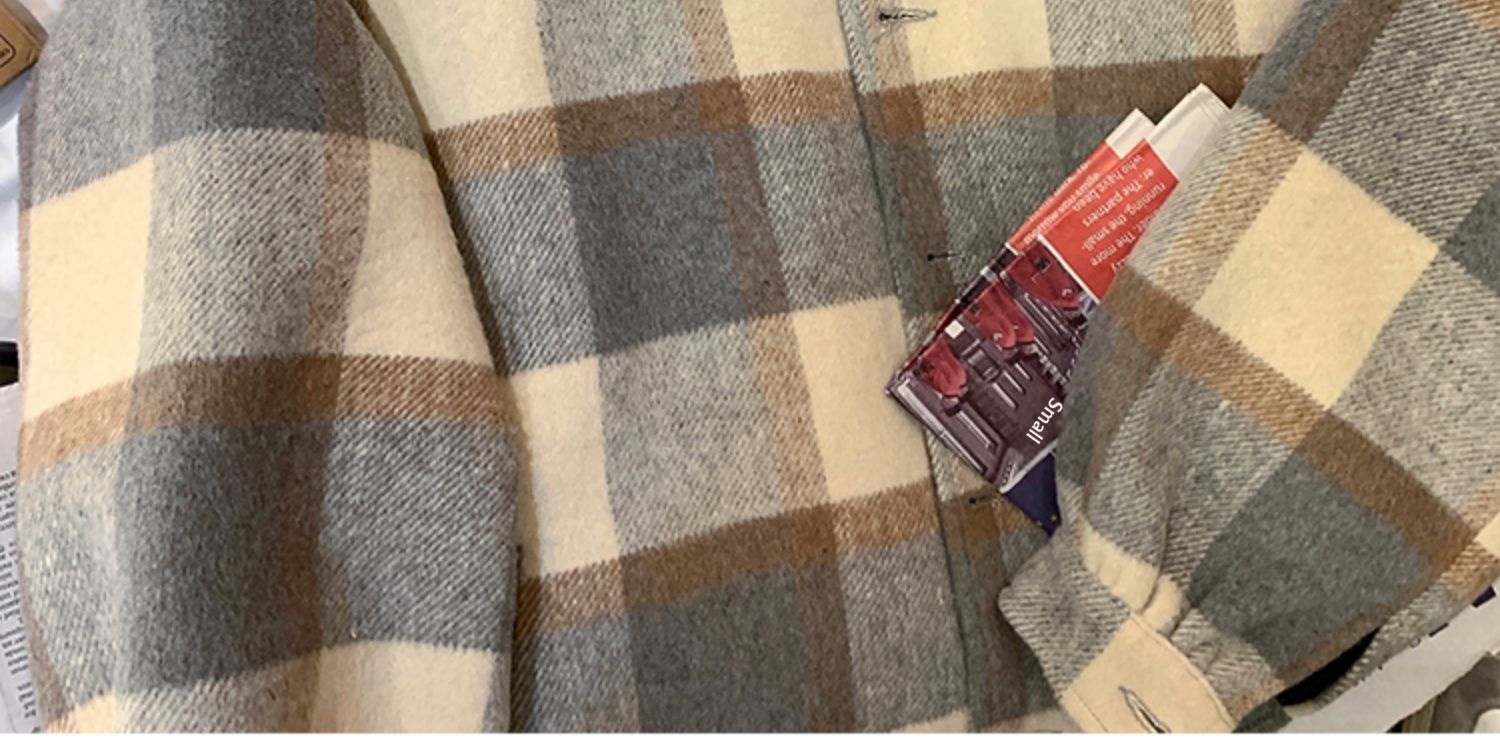 boy Boy Boy Plaid Wool Coat Men, Mid-Length, Autumn Trendy Trench Coat, Loose Fit, Winter Thickened Woolen Jacket For Men_voghion.com