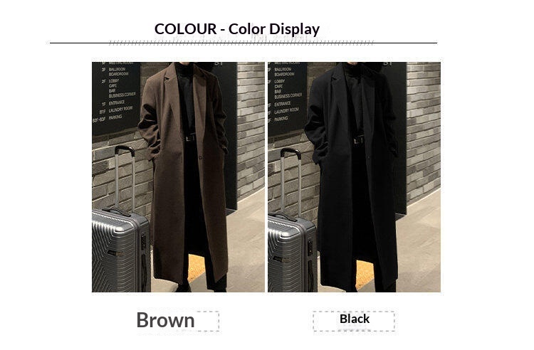 boy Boy Boy Wool Coat For Men, Over-the-Knee, Mid-Leth, Korean Trendy British Style, Winter Thickened Woolen Trench Coat, Extra_voghion.com