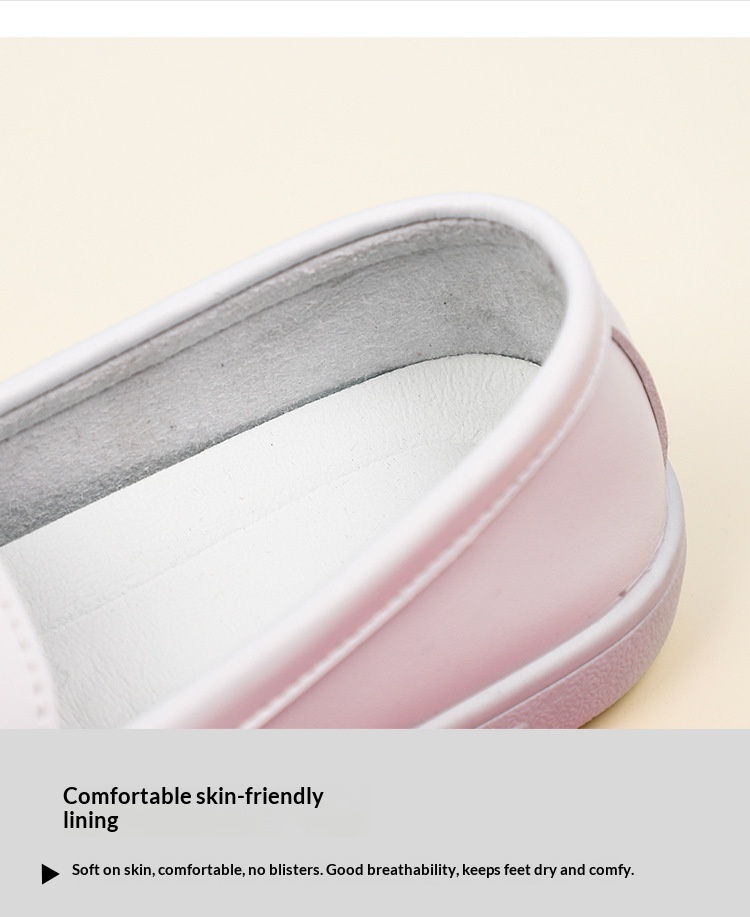 ShoeGlobe Flache Pflegeschuhe für Damen, bequeme, lässige Sommerschuhe mit weicher Sohle, weiß, rutschfest und atmungsaktiv, medizinische Arbeitsschuhe_voghion.com