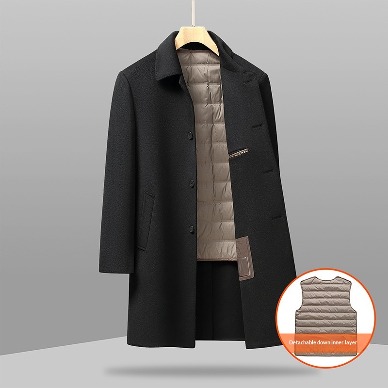 boy Boy Boy Plus Size Coat Men, Mid-Length, Winter Thickened Wool Double-Sided Woolen Coat, Oversized For Big And Tall Men_voghion.com
