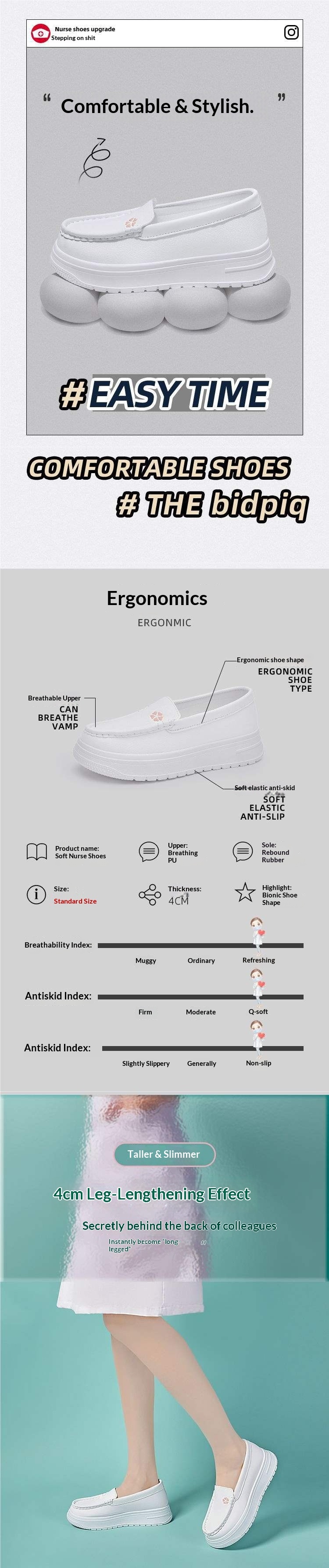ShoeGlobe ShoeGlobe 2025 Non-Slip Nurse Breathable Wear-Resistant Work Thick Sole Slip-On Height-Increasing Medical Shoes_voghion.com