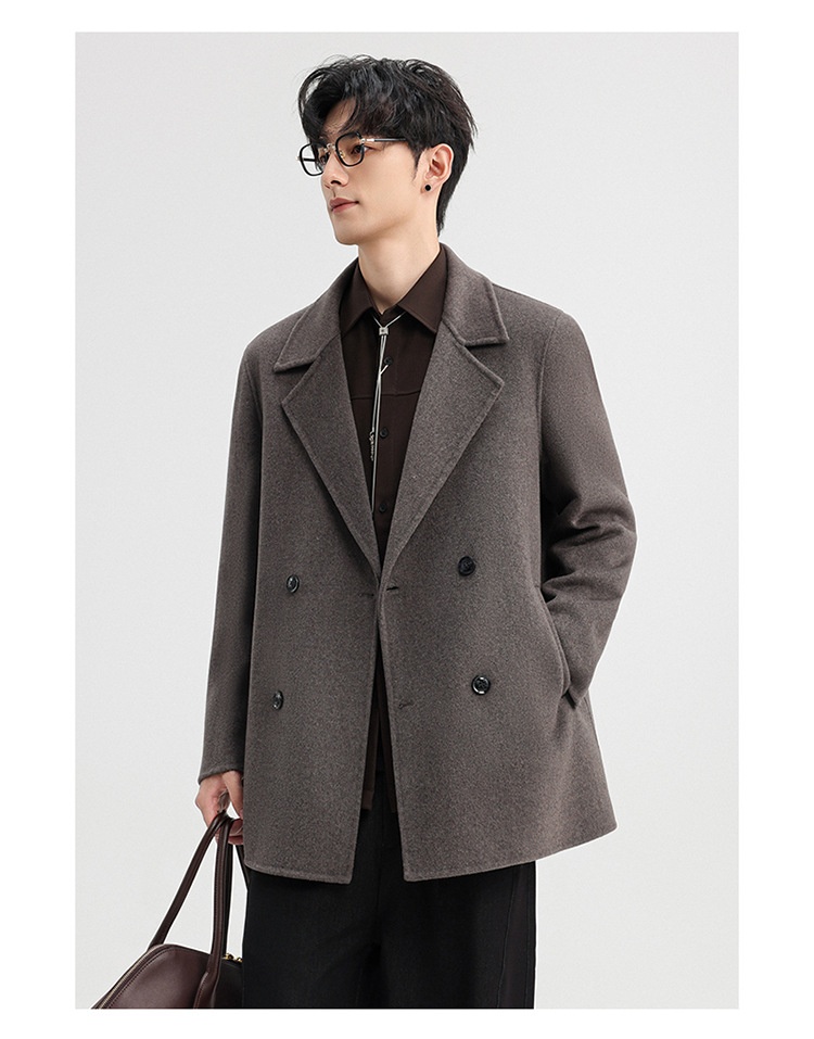 boy Boy Boy 2025 Autumn Winter Double-Sided Wool Men's Jacket New High-End Casual Short Coat Double-Breasted Down Liner_voghion.com