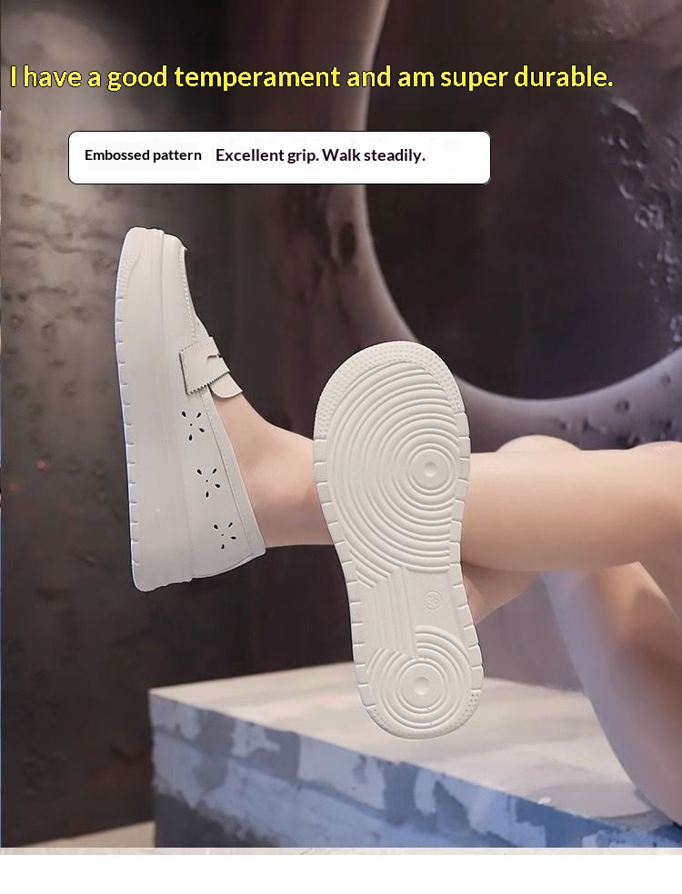 ShoeGlobe 2025 Spring And Autumn Nurse For Women, Hollow Soft Sole, Breathable, Non-Slip, New Style Perforated Medical Single_voghion.com