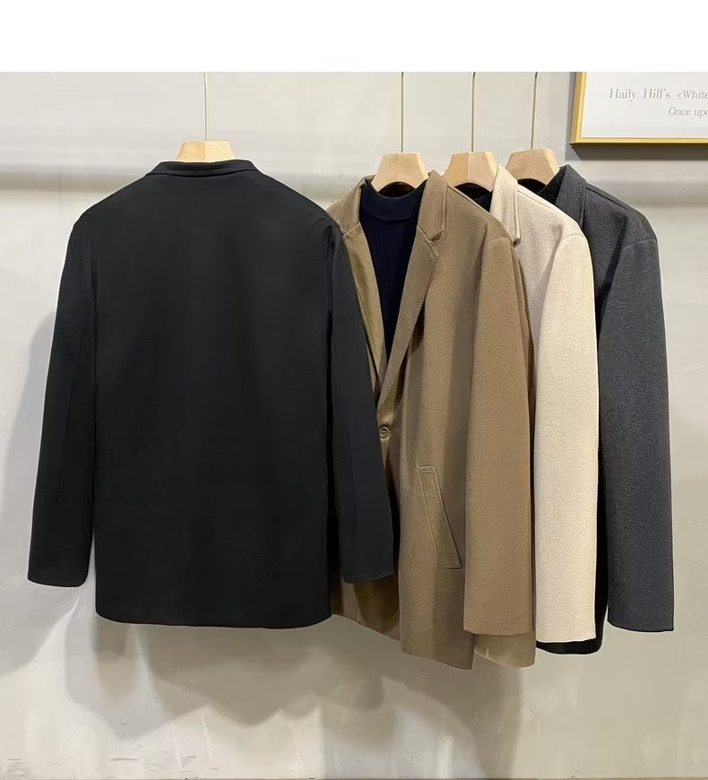 Herren-Herbst-Winter-Dicker Wollmantel, lässiger High-End-Anzug, Blazer, koreanischer Stil_voghion.com
