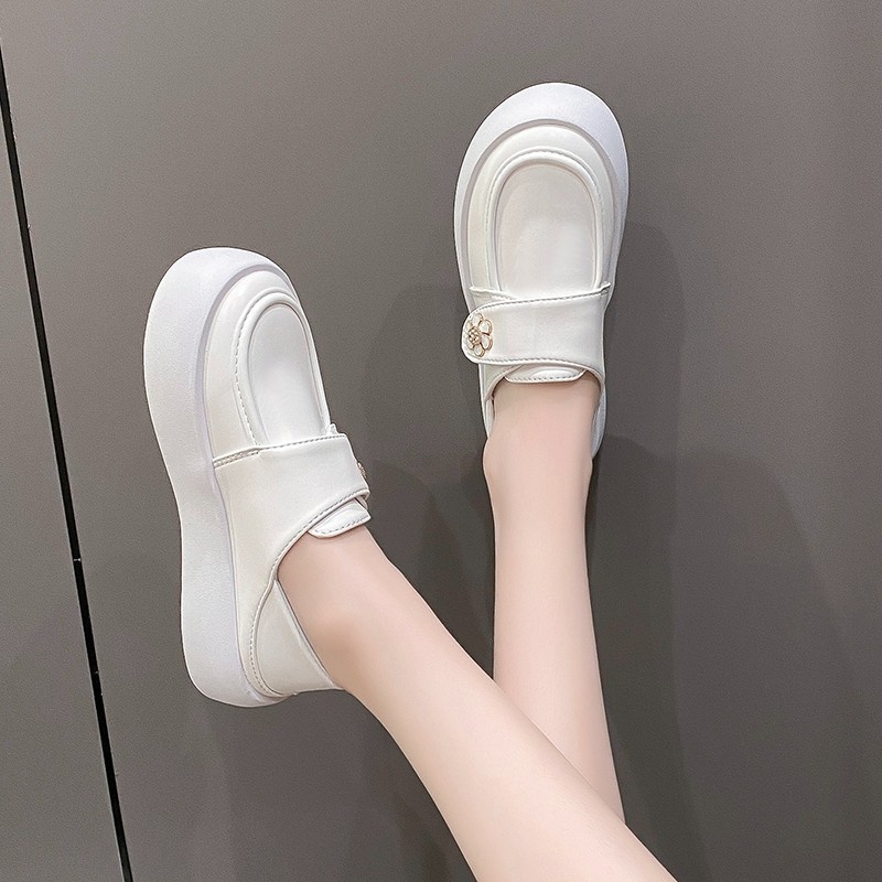 ShoeGlobe Nure da donna, comode e non affaticanti, scarpe da lavoro speciali per ufficio e medicina, bianche, in pelle, primaverili e autunnali_voghion.com