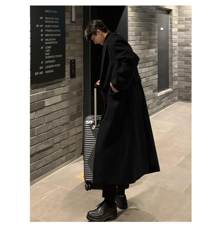 boy Boy Boy Wool Coat For Men, Over-the-Knee, Mid-Leth, Korean Trendy British Style, Winter Thickened Woolen Trench Coat, Extra_voghion.com