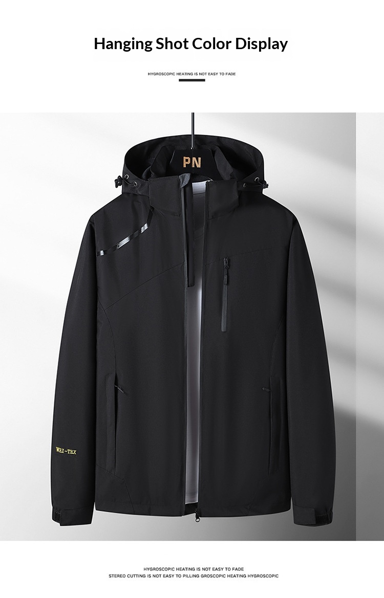 Giacca da uomo, antivento, impermeabile, con strato singolo, in morbida pelle, per alpinismo e sport all'aria aperta, taglie forti_voghion.com