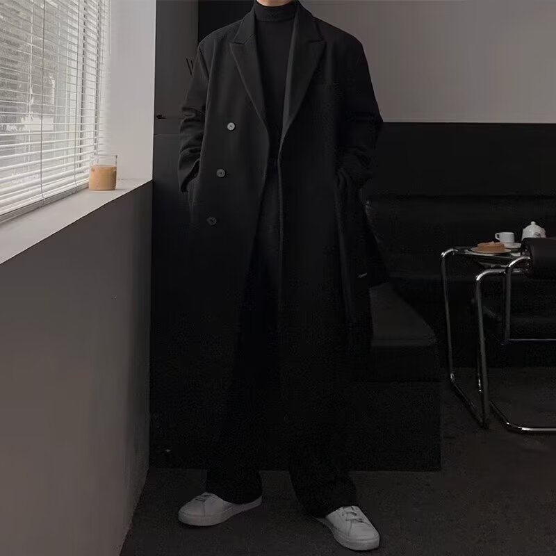 boy Boy Boy Autumn Winter Trench Men's Wool Overcoat Knee-Length Padded Jacket Coat 2024_voghion.com