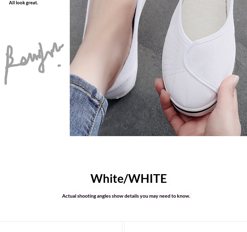 ShoeGlobe Nurse Shoes For Women, Wedge Soft Sole Non-Slip White Hospital Work Single Dance Black Cloth Shoes, Shallow Mouth_voghion.com