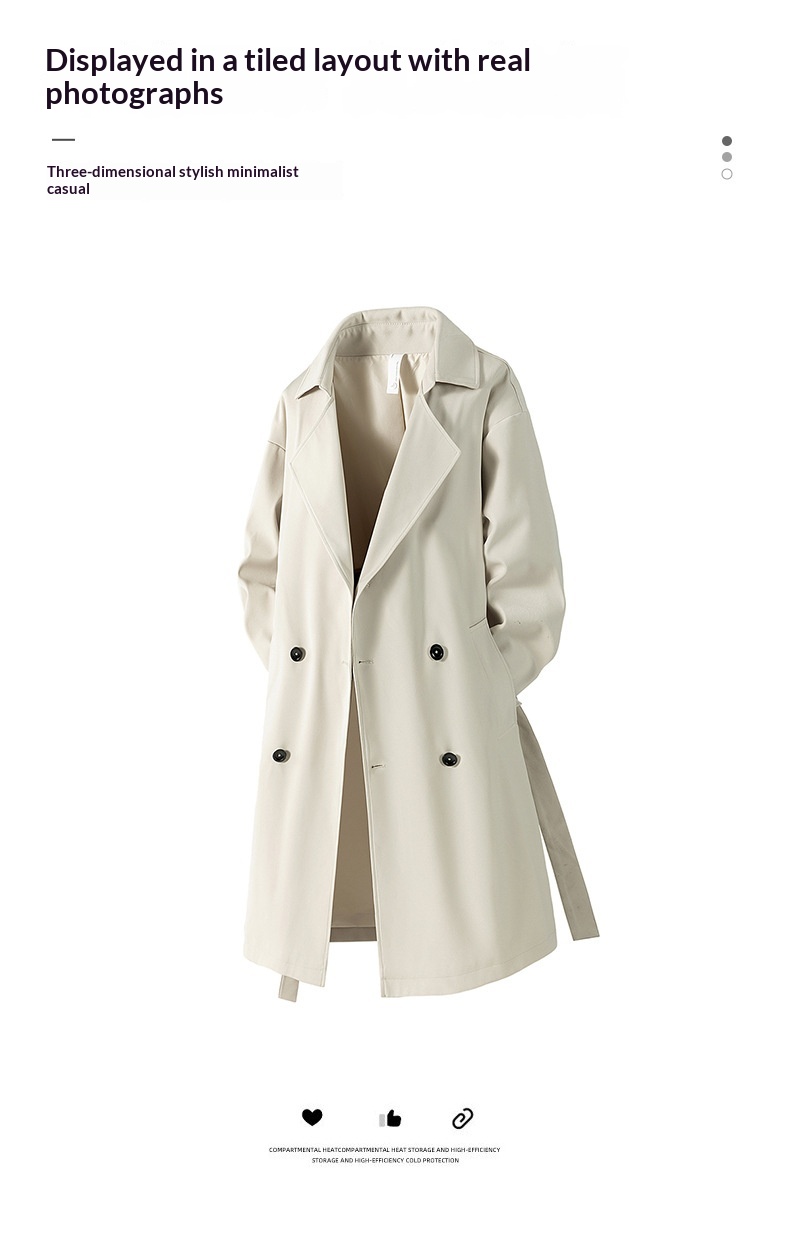 Women's Clothing Women's Clothing Women's Clothing Women's Clothing Spring And Autumn Khaki Trench Coat For Men, Mid-Len_voghion.com