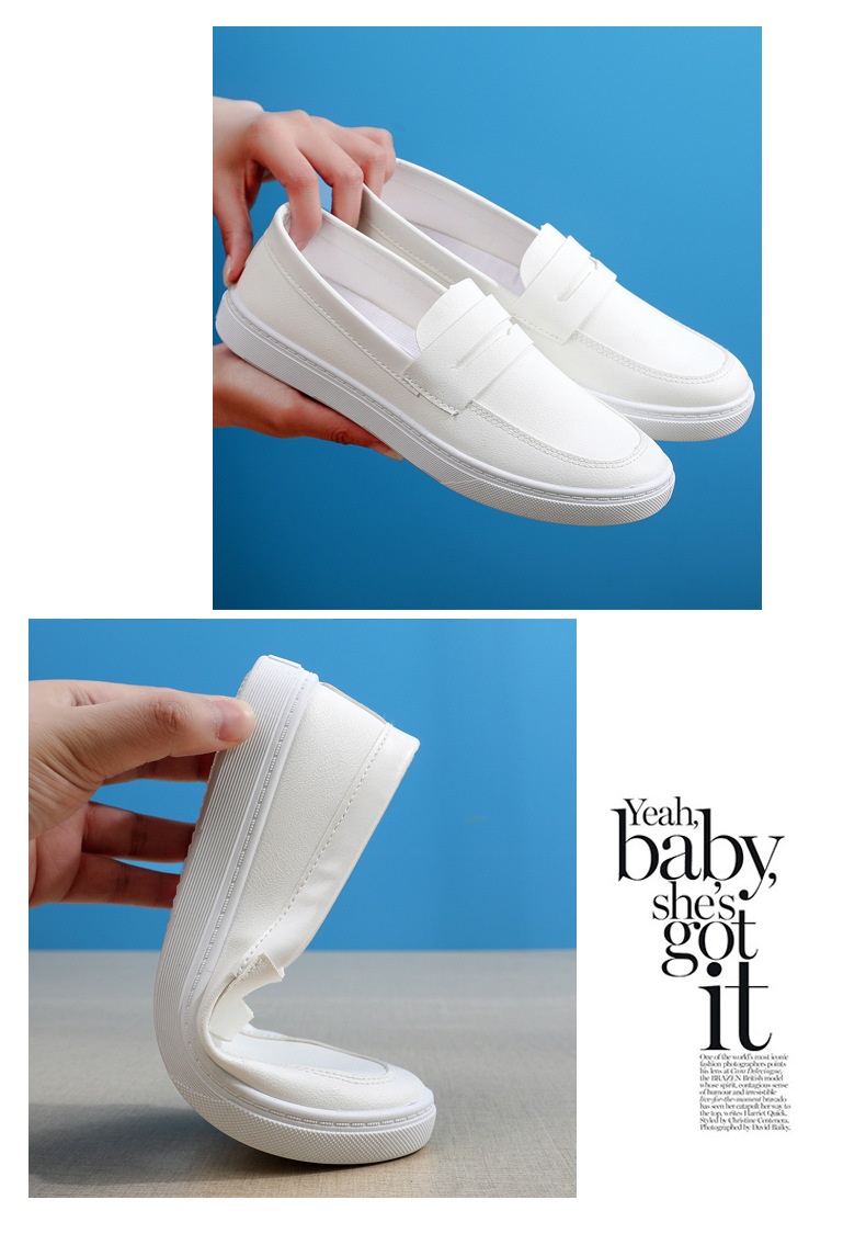 ShoeGlobe Damen-Pflegeschuhe für Frühling/Sommer mit weicher Sohle, bequem, rutschfest, flach, weiß._voghion.com