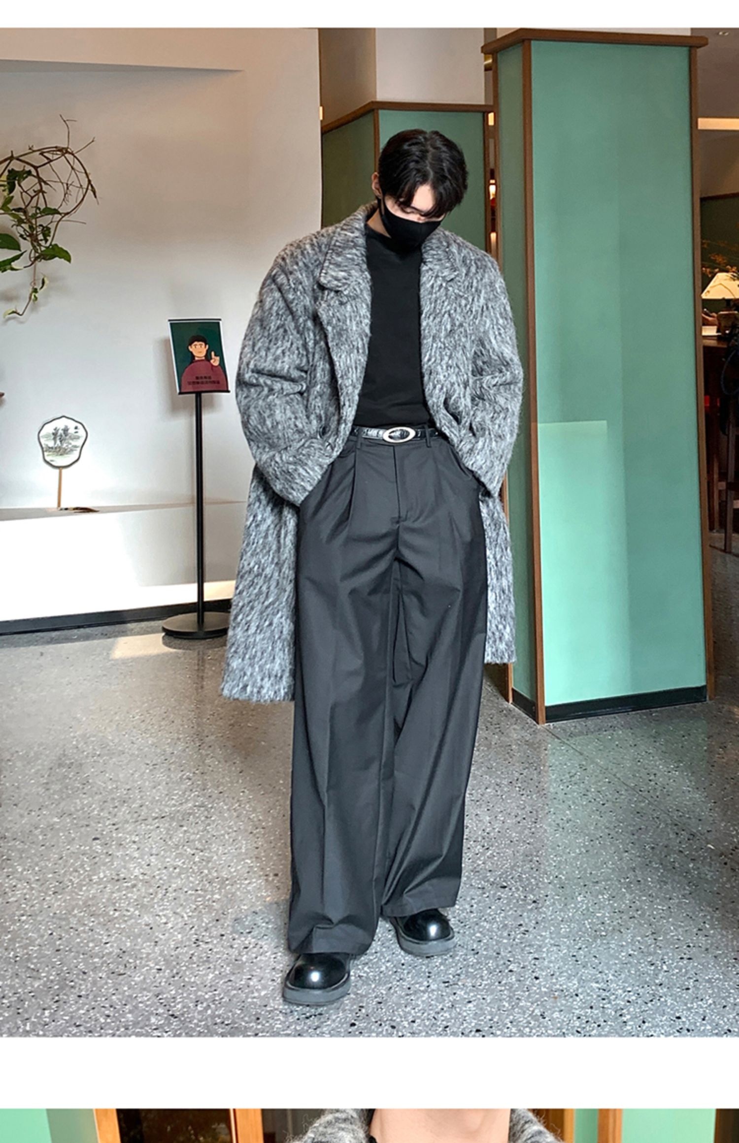 boy Boy Boy Cleanfit Mohair Wool For Men, Autumn And Winter Thickened Korean Style High-End Chic Mid-Length Trench Coat_voghion.com
