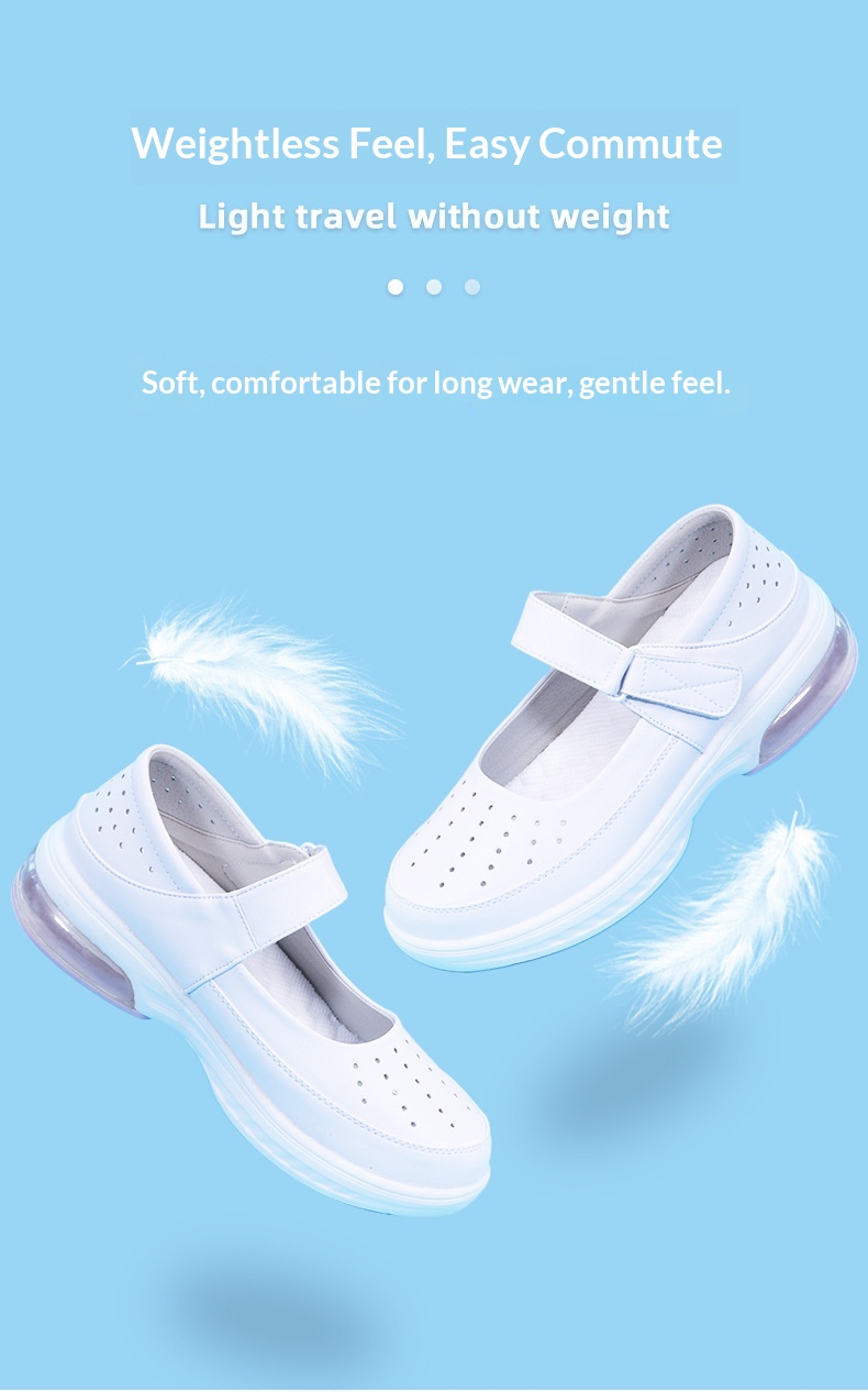 ShoeGlobe Cushion Nurse Shoes für Damen, weiche Sohle, atmungsaktiv, bequem, rutschfest, geruchshemmend, flach, mit Höhenvergrößerung_voghion.com