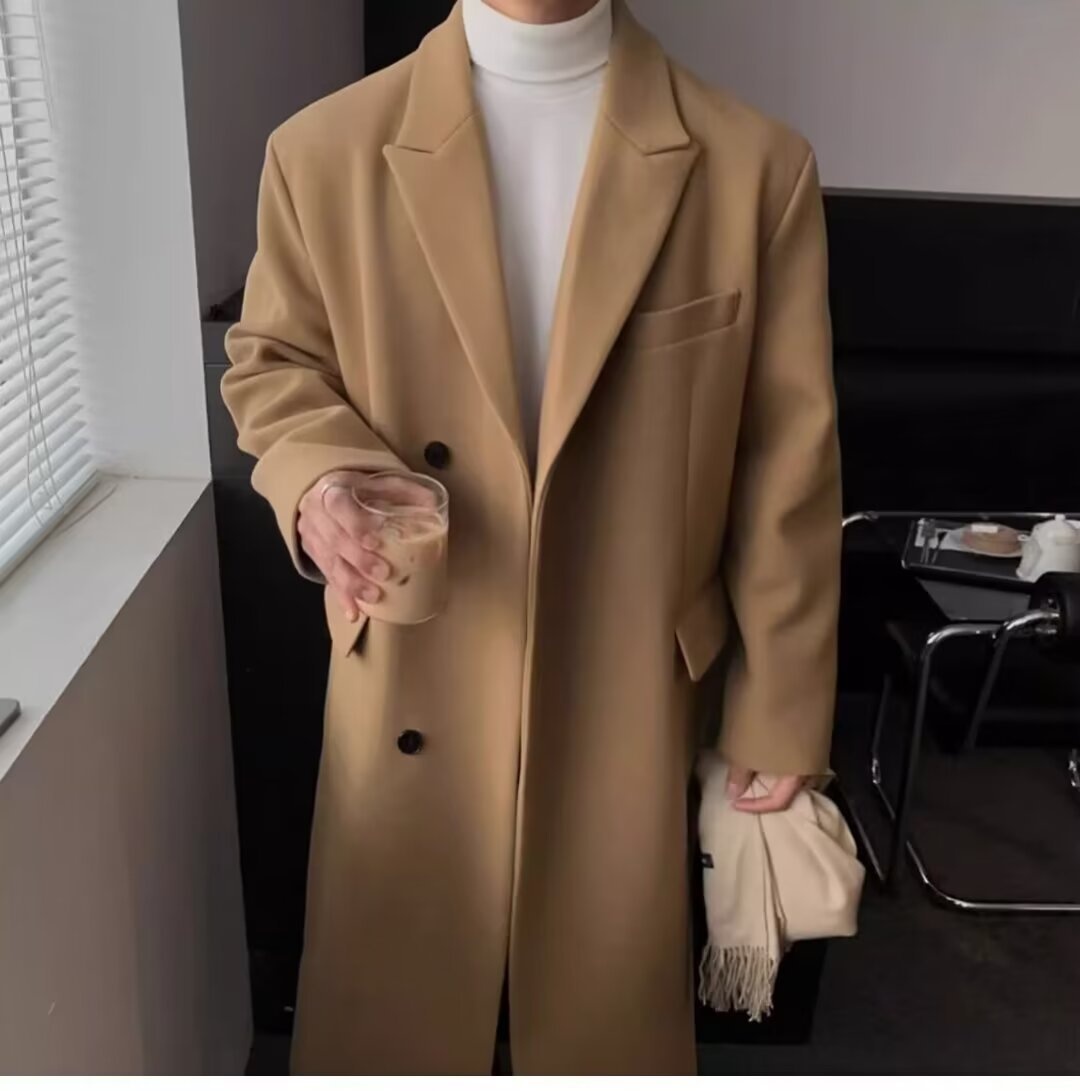 boy Boy Boy Autumn Winter Trench Men's Wool Overcoat Knee-Length Padded Jacket Coat 2024_voghion.com