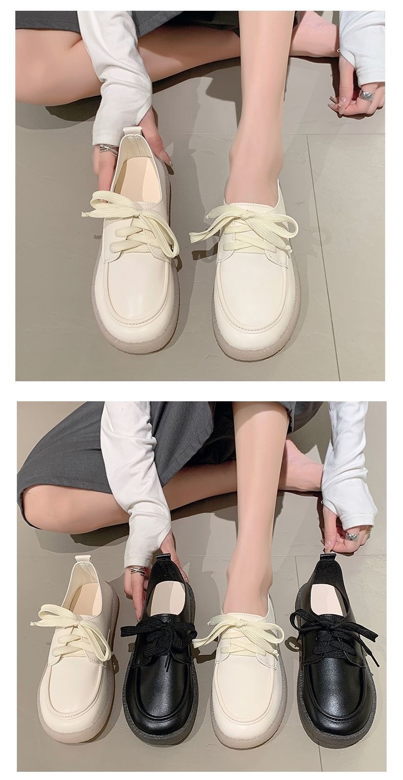 ShoeGlobe Damen-Lederschuhe mit weicher Sohle, klein, Frühjahr/Herbst 2025, flach, rutschfest, weiß, bequem, für Arbeit, Pflege, Einzelschuhe_voghion.com