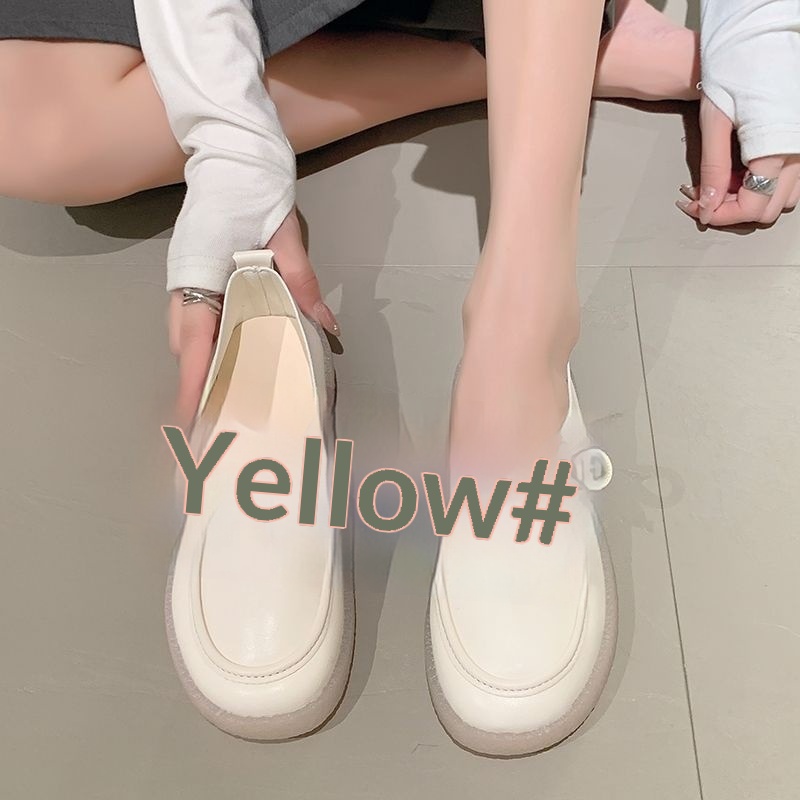 ShoeGlobe Damen-Lederschuhe mit weicher Sohle, klein, Frühjahr/Herbst 2025, flach, rutschfest, weiß, bequem, für Arbeit, Pflege, Einzelschuhe_voghion.com